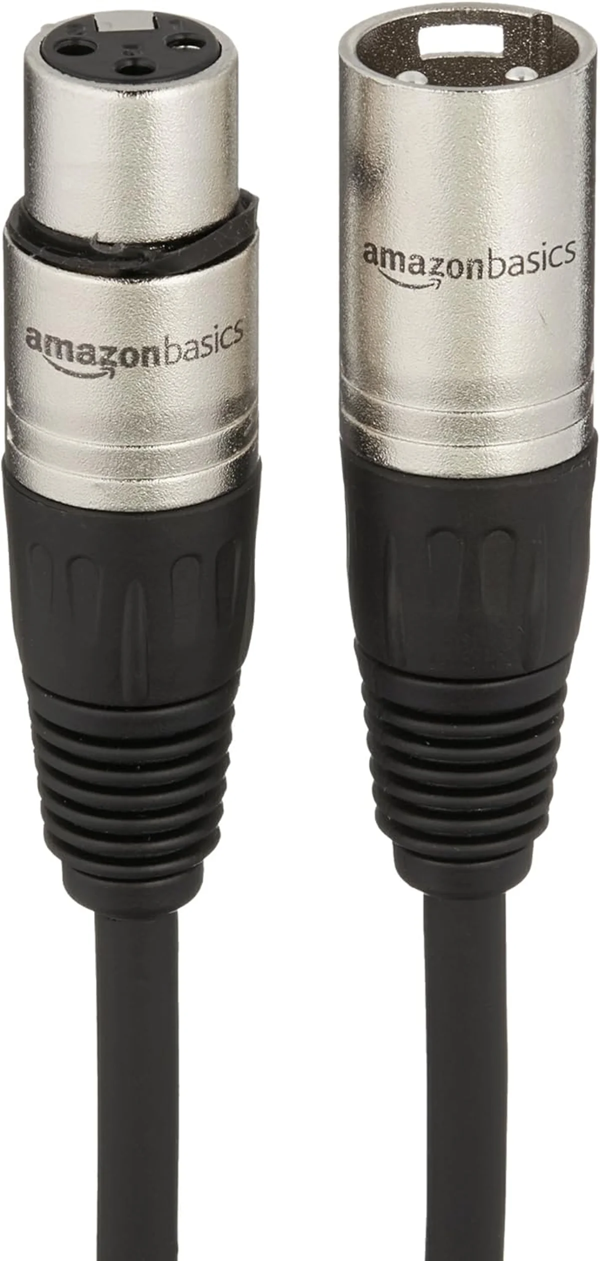 Amazon Basics XLR cable — nickel-plated connector and PVC jacket