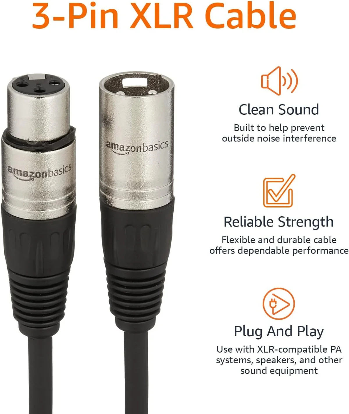 Amazon Basics XLR Microphone Cable mounted on camera