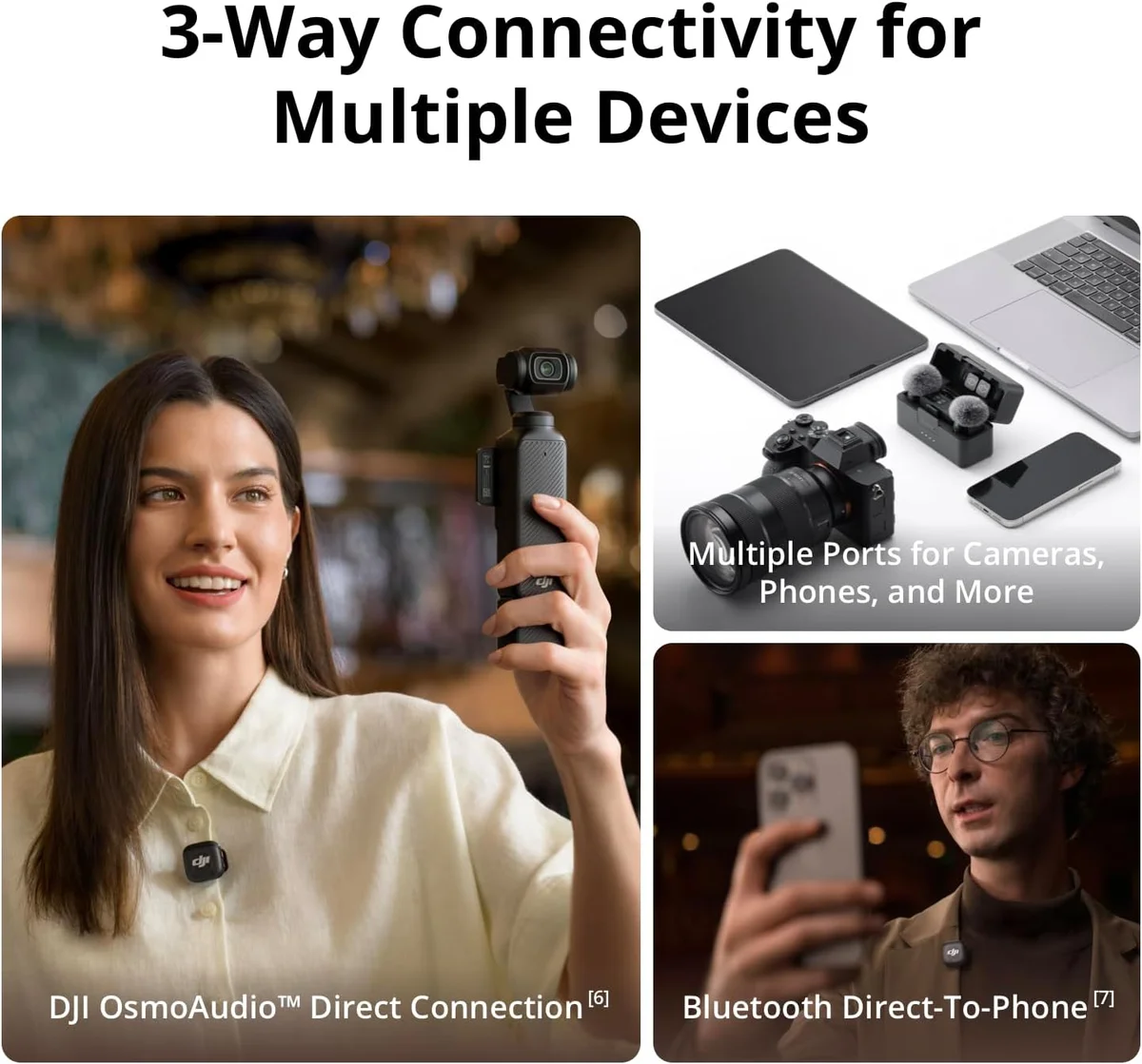 DJI Mic 3 receiver with AMOLED touchscreen — field monitoring for run-and-gun shooting