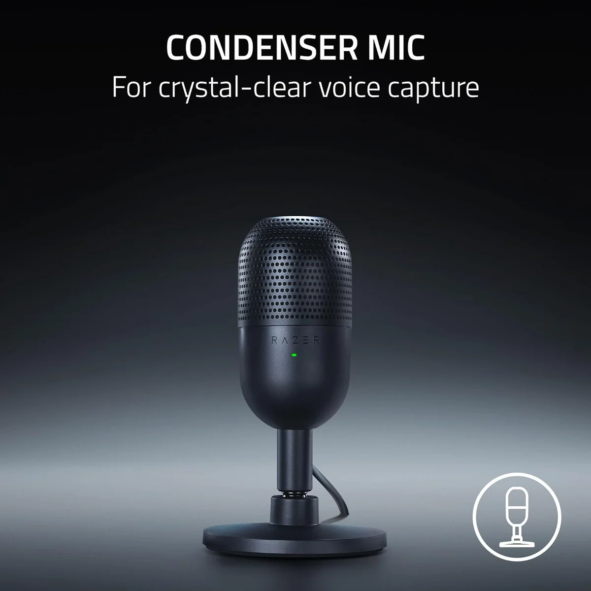 Razer Seiren V3 Mini — super-cardioid pattern provides tighter pickup than standard cardioid
