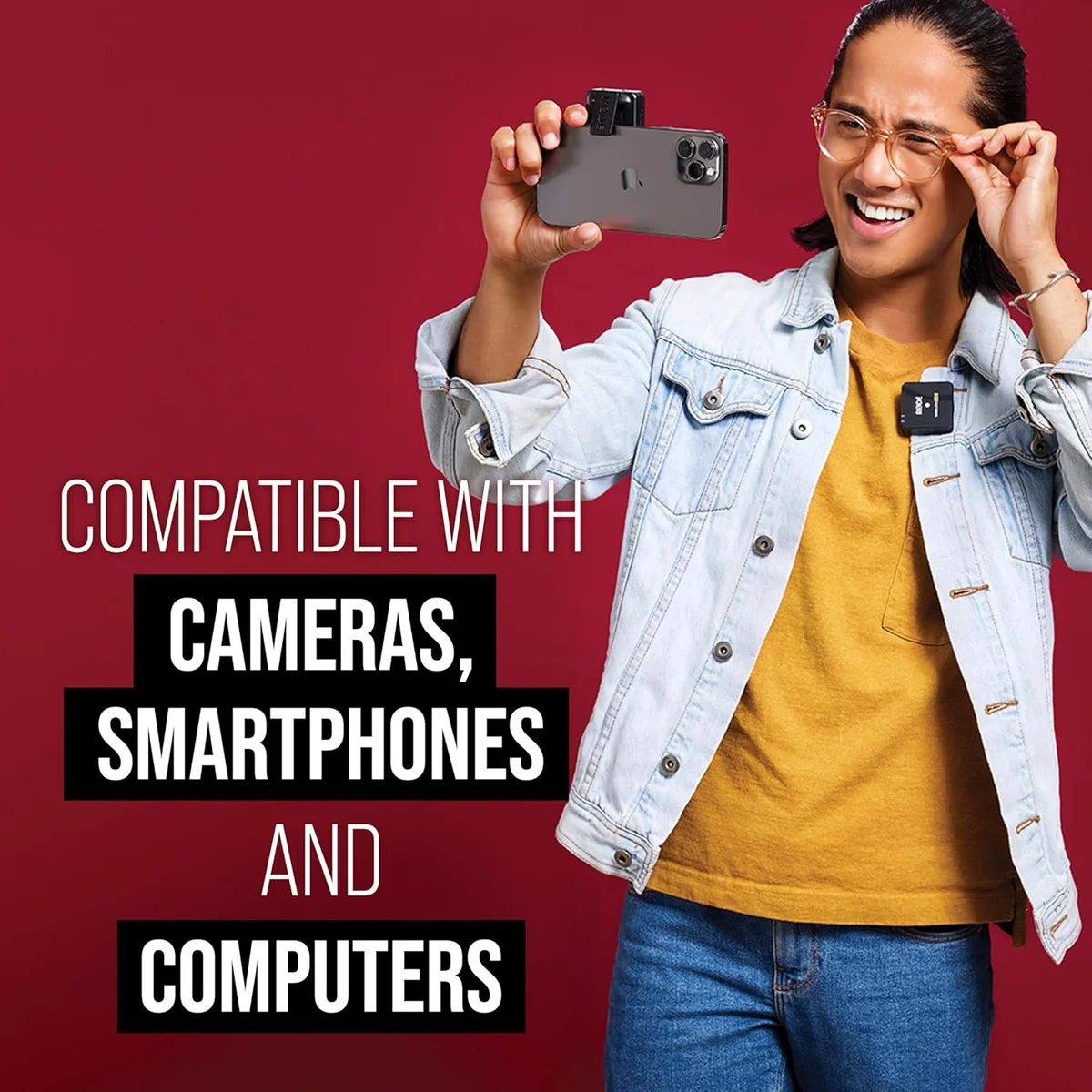 Rode Wireless Go II receiver — compact enough for camera cold shoe mounting