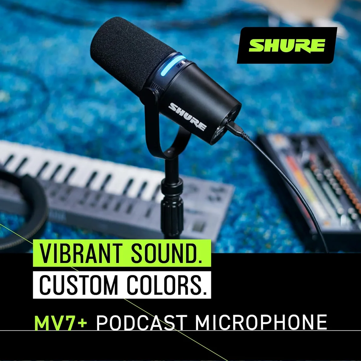 Shure MV7+ Podcast Microphone angle