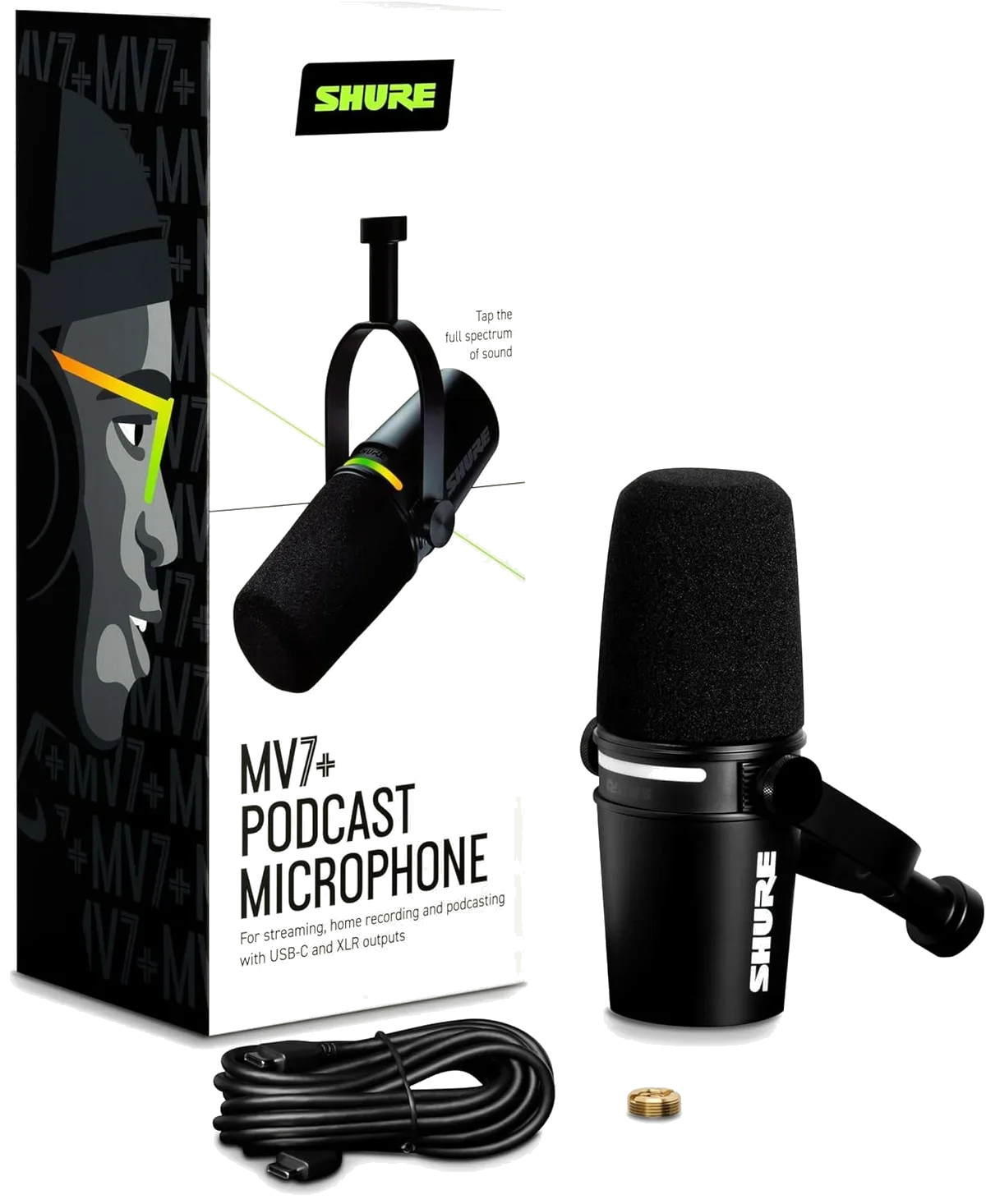 Shure MV7+ premium dynamic mic