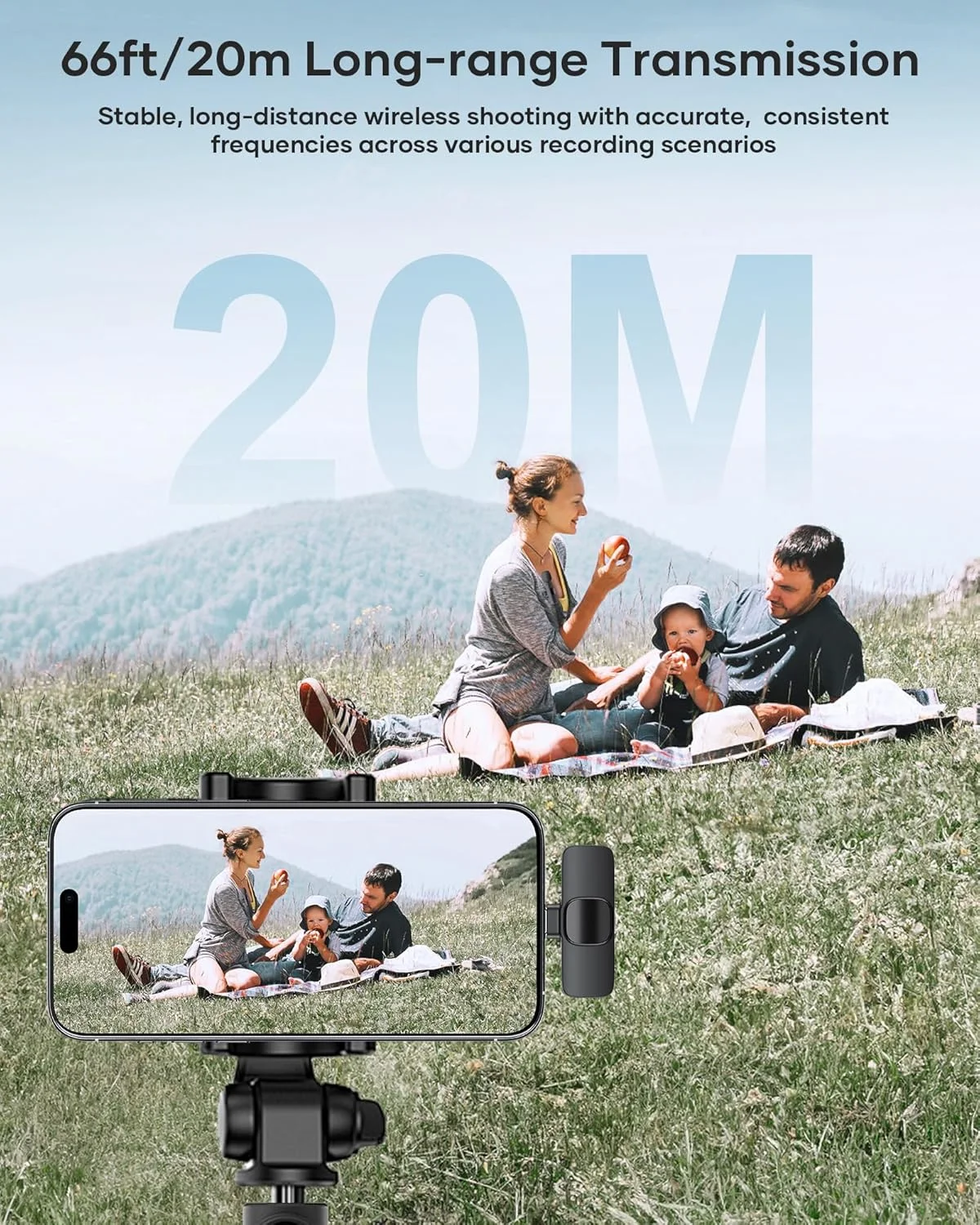KUKIHO wireless lav transmitter with clip — compact enough for on-camera wear