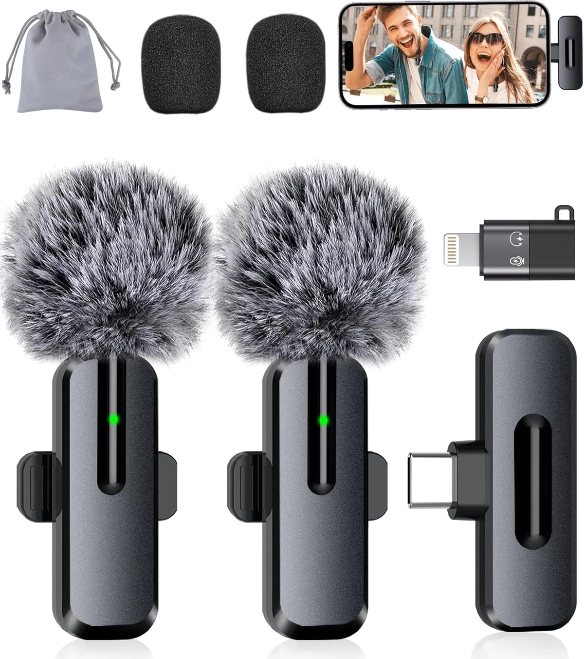 ZOPPLM wireless mic wind protection — high-density sponge and dead cat covers